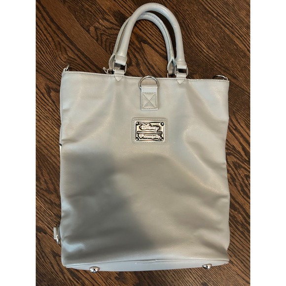 Disney Pixar Up House Balloons Tote Bag Grey Rainbow Vegan Leather Handbag - Picture 10 of 10